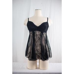 Vintage Y2K Lace Babydoll Lingerie, Frederick's of Hollywood, Goth Romantic, Med